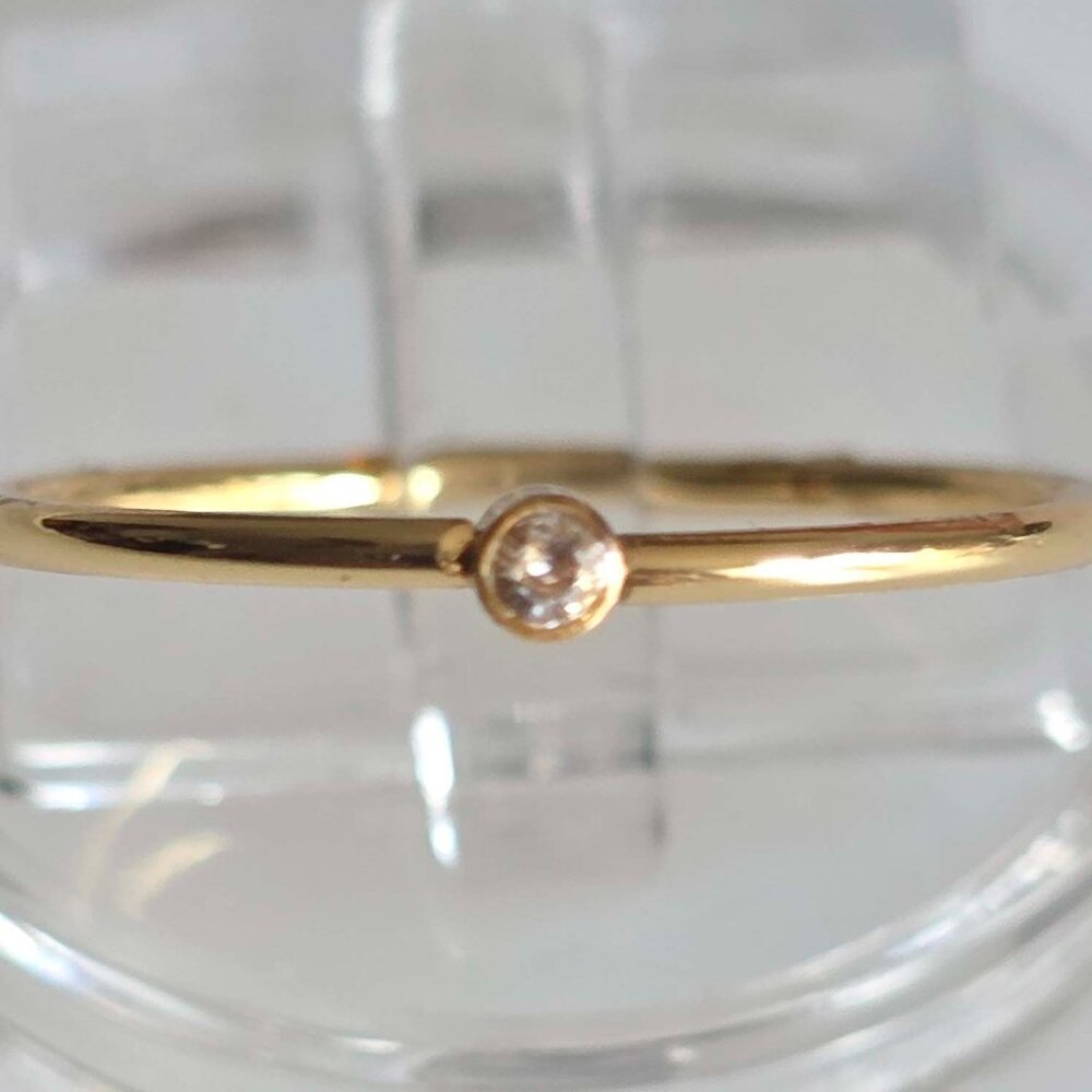 Crystal Gold-Plated Stackable Ring - image 2